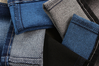 Colored Weft Stretch Denim Twill Fabric 59&quot; With Black Blue White Mixed Color In Back Side