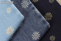 Flower Printed Denim Fabric Stretch Raw Denim Material For Women Jeans Fashion