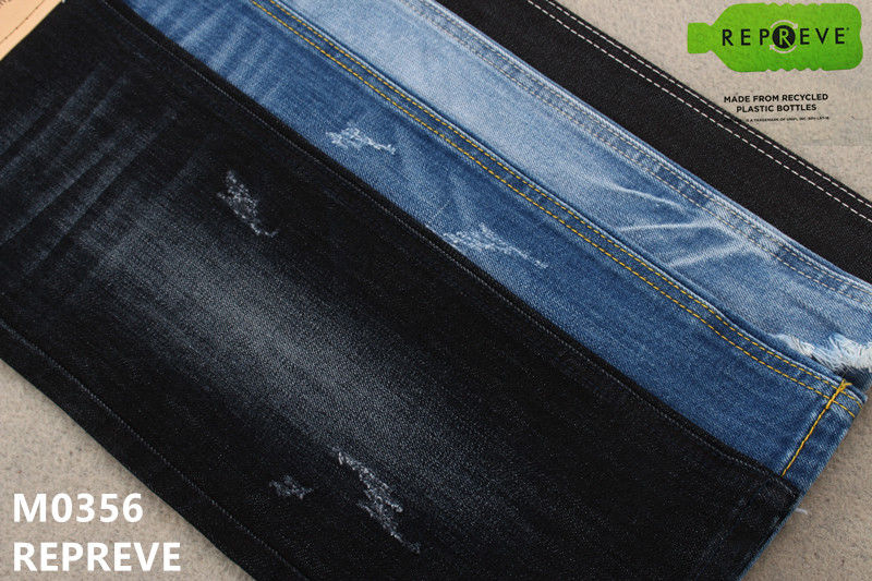 11 Oz Recycled Repreve Slub Stretchy Jeans Material For Man Cotton Jeans Fabric