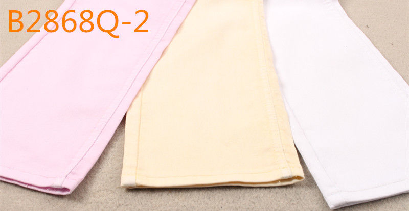 Beige 62 63&quot; 7.6OZ Cotton Lycra White PFD RFD Denim Fabric Pink Denim Material