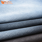 Indigo 100% Cotton French Terry Knitted Denim Fabric For Jeans