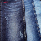 Women Jeans Fresh Stretch Denim Fabric With Clear Warp Slub Dark Blue Color