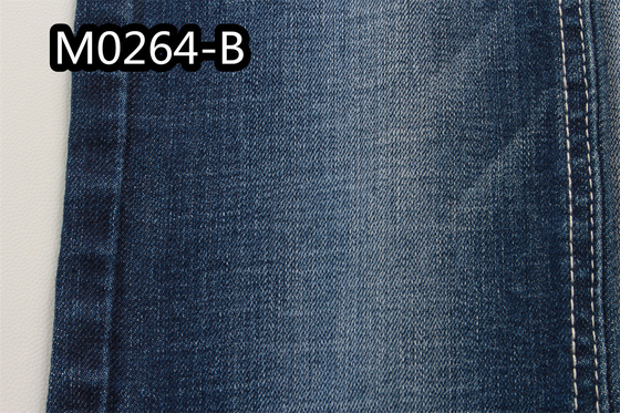 Custom 9.7Oz Cross Hatch Cotton Denim Fabric Stretchy Super Dark Blue