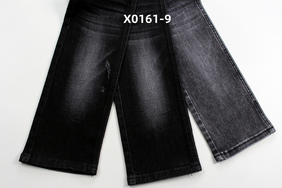 10.5 Oz Black  High Stretch Warp Slub  Denim Fabric For  Jeans