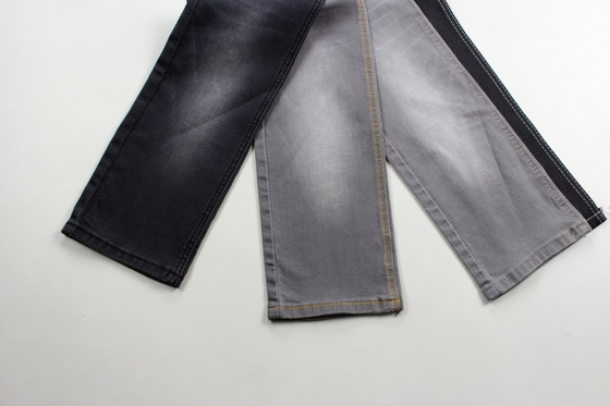 Wholesale and high quality 9.4 oz dark gray stretch  jeans denim fabric