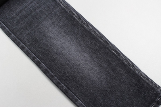 11.9  Oz Black And Black Backside Crosshatch Slub Denim Jeans  Fabric