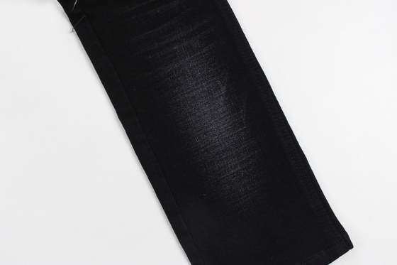 12  Oz Black And Black Backside Crosshatch Slub Denim Jeans  Fabric