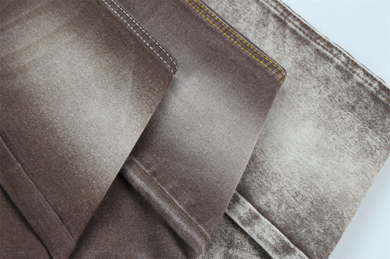 Super Brown Stretch Denim Fabric For Women Man Jeans Low Stretch Competitive Price From China Foshan City