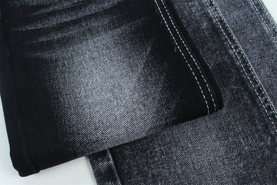13.5 Oz Low Stretch Heavy Denim Fabric For Man Work Wear Jeans Black Backside