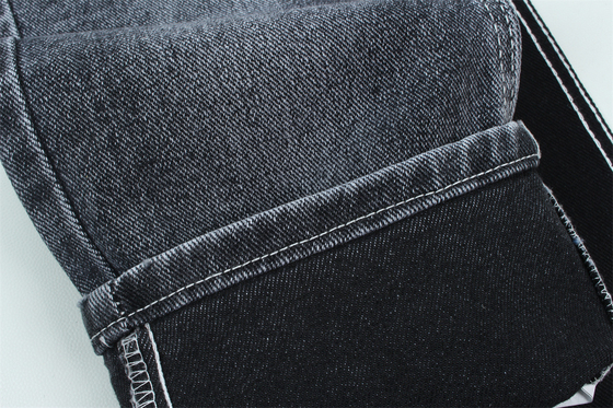 13.5 Oz Low Stretch Heavy Denim Fabric For Man Work Wear Jeans Black Backside
