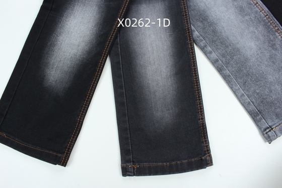 9.6 Oz Black High Stretch Satin Woven  Denim Fabric  For Jeans