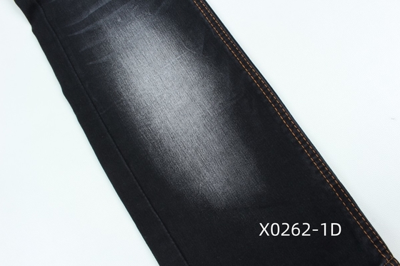 9.6 Oz Black High Stretch Satin Woven  Denim Fabric  For Jeans
