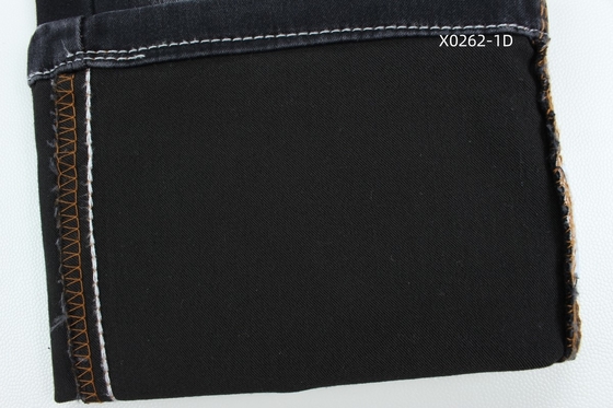 9.6 Oz Black High Stretch Satin Woven  Denim Fabric  For Jeans