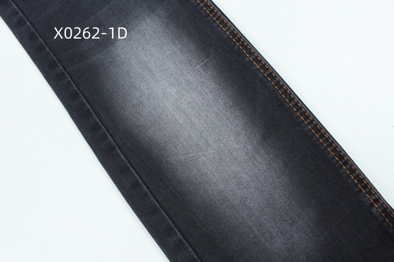 9.6 Oz Black High Stretch Satin Woven  Denim Fabric  For Jeans