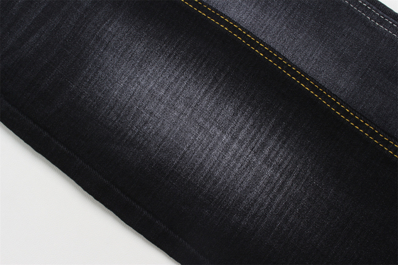 11.2 Oz  Black And Black Backside Crosshatch Slub Denim Fabric