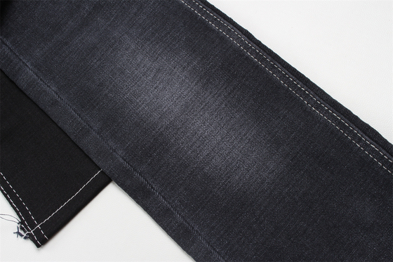 11.2 Oz  Black And Black Backside Crosshatch Slub Denim Fabric