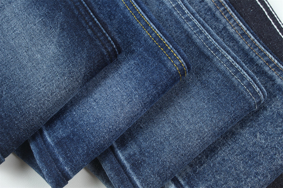 Blue Color Denim Fabric Rigid 100% Cotton Recycle Yarn For Worker Jean Cloth