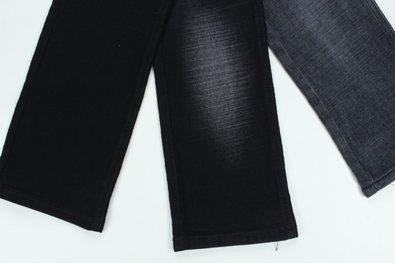 11.2 Oz  Black And Black Backside Crosshatch Slub Denim Fabric