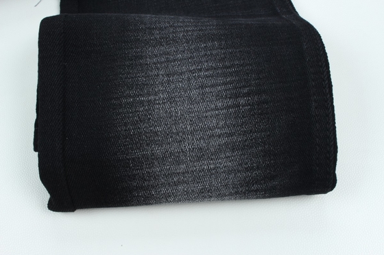 11.2 Oz  Black And Black Backside Crosshatch Slub Denim Fabric