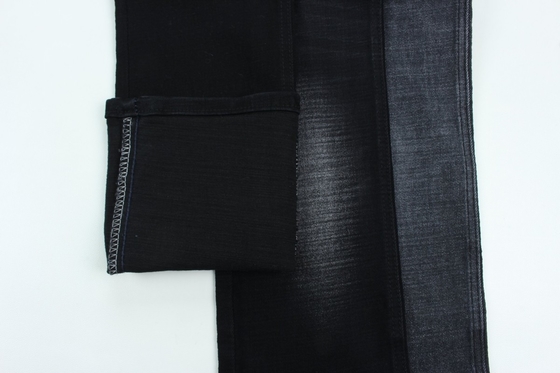 11.2 Oz  Black And Black Backside Crosshatch Slub Denim Fabric