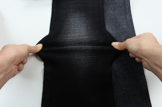 11.2 Oz  Black And Black Backside Crosshatch Slub Denim Fabric