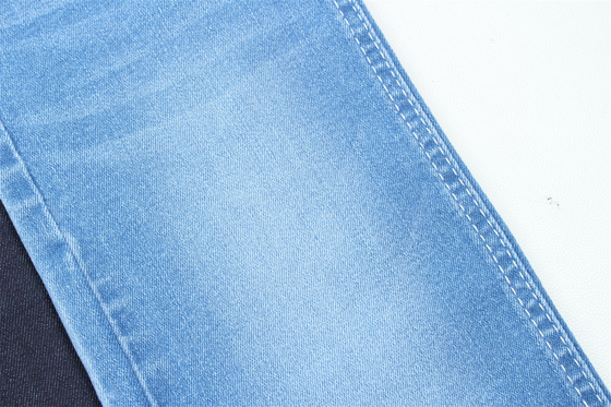 10.5 Oz  Super Stretch Denim Fabric  For Summer Women Jeans Cotton Polyester Rayon Spandex With Warp Slub High Stretch