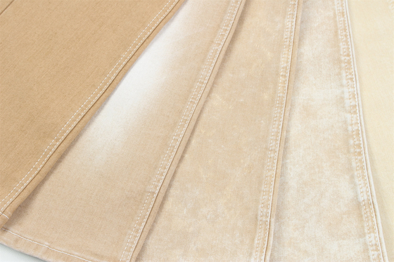 Khaki Color High Stretch Slub Denim Fabric For Lady Jeans