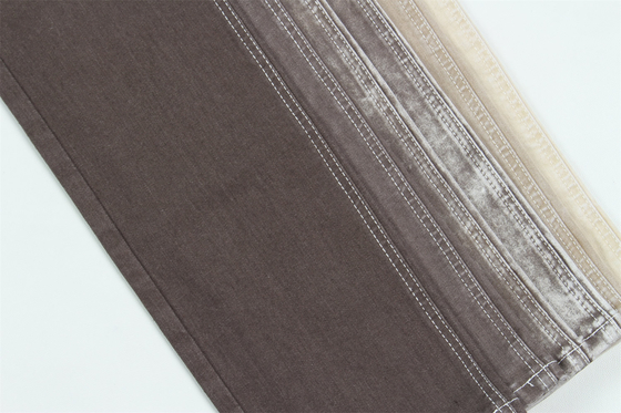 Brown Color 10 Once High Stretch Slub Denim Fabric For Lady Jeans