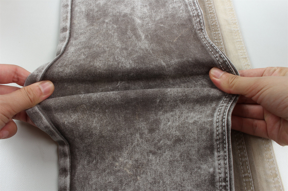 Brown Color 10 Once High Stretch Slub Denim Fabric For Lady Jeans