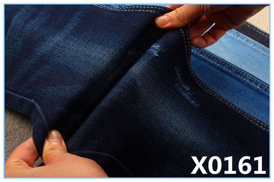 Indigo Blue High Stretch Slub Denim Fabric For Jeans