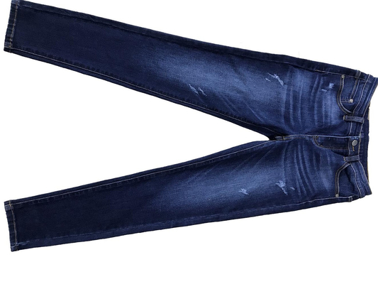 Indigo Blue High Stretch Slub Denim Fabric For Jeans