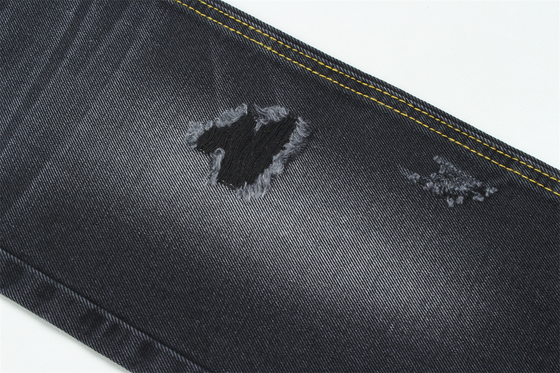 11.5oz  Denim Fabric Rigid 56%C 44%P Black And Black Backside For Brand Style Jeans Boy Friend Style Soft Handfeel