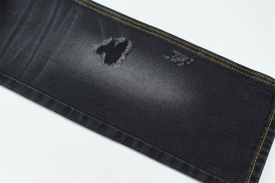11.5oz  Denim Fabric Rigid 56%C 44%P Black And Black Backside For Brand Style Jeans Boy Friend Style Soft Handfeel