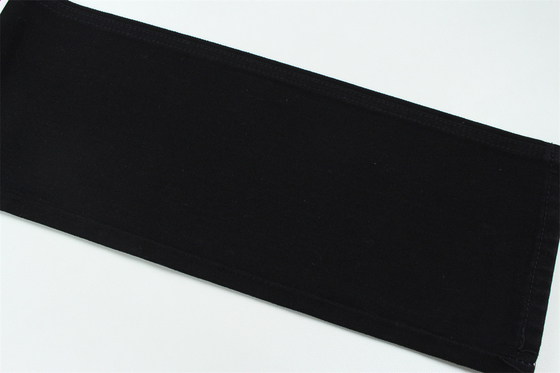 11oz  Denim Fabric Rigid 56%C 44%P Black And Black Backside Full Width 180cm
