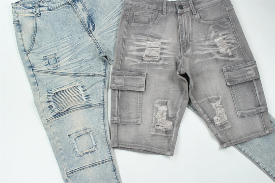 190Cm Wide Ring Slub Stretch Denim Fabric For Men Jeans