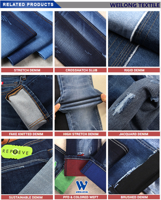 Popular 9 Oz Cotton Polyester Denim Fabric Jean Fabric Textile