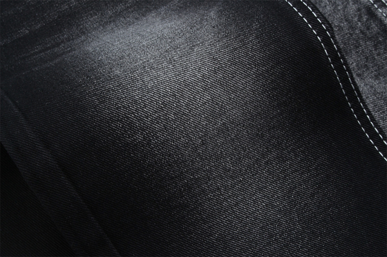 190cm 13oz Black Black Cotton Polyester Rigid Denim Fabric For Jeans
