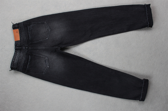 190cm 13oz Black Black Cotton Polyester Rigid Denim Fabric For Jeans