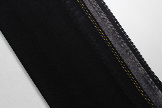 190cm 12oz Black Black Cotton Polyester Rigid Denim Fabric For Jeans