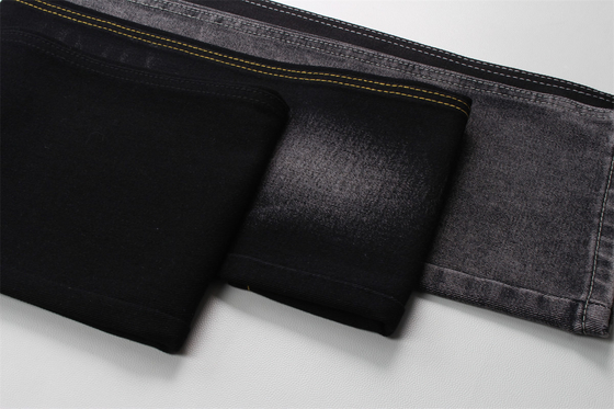 190cm 12oz Black Black Cotton Polyester Rigid Denim Fabric For Jeans