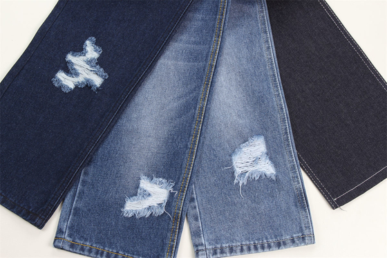 190cm Indigo Blue Cotton Polyester Rigid Denim Fabric For Jeans