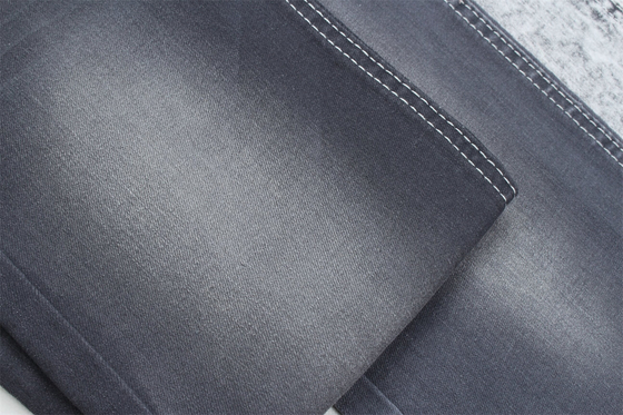Dark Grey Color Stretch Slub Denim Fabric For Jeans