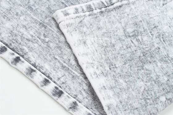 Dark Grey Color Stretch Slub Denim Fabric For Jeans