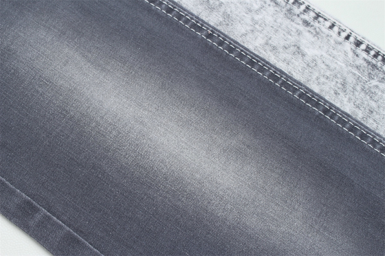 Dark Grey Color Stretch Slub Denim Fabric For Jeans