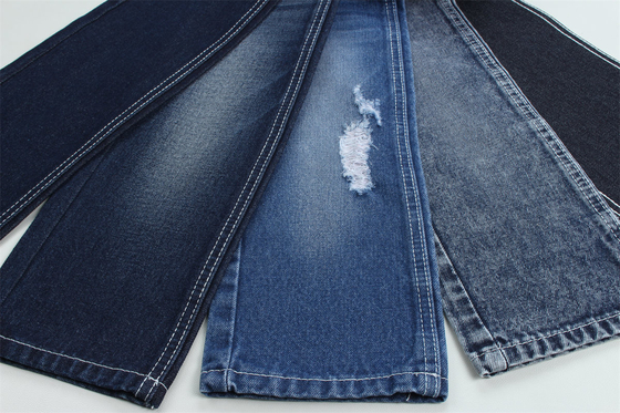 Less Than 2 Dollars 12 Onces 190cm Indigo Cotton Polyester Rigid Denim Fabric For Jeans