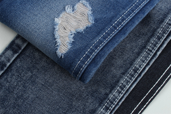 Less Than 2 Dollars 12 Onces 190cm Indigo Cotton Polyester Rigid Denim Fabric For Jeans