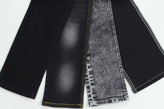 10 Onces Black Black Good Stretch Denim Fabric For Jeans
