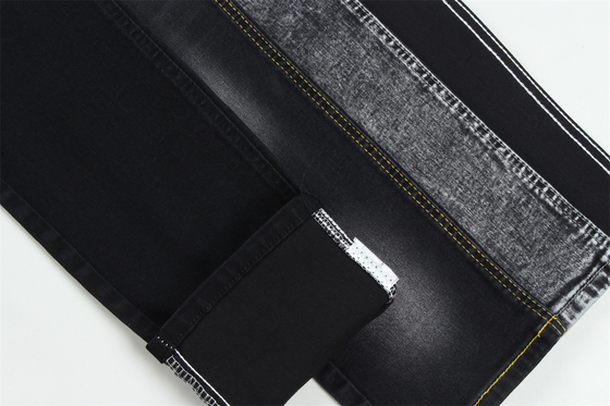 10 Onces Black Black Good Stretch Denim Fabric For Jeans