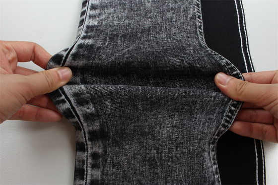 10 Onces Black Black Good Stretch Denim Fabric For Jeans