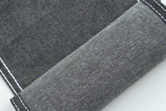 100% Pure Cotton Silk-like Black Lightweight Denim Fabric